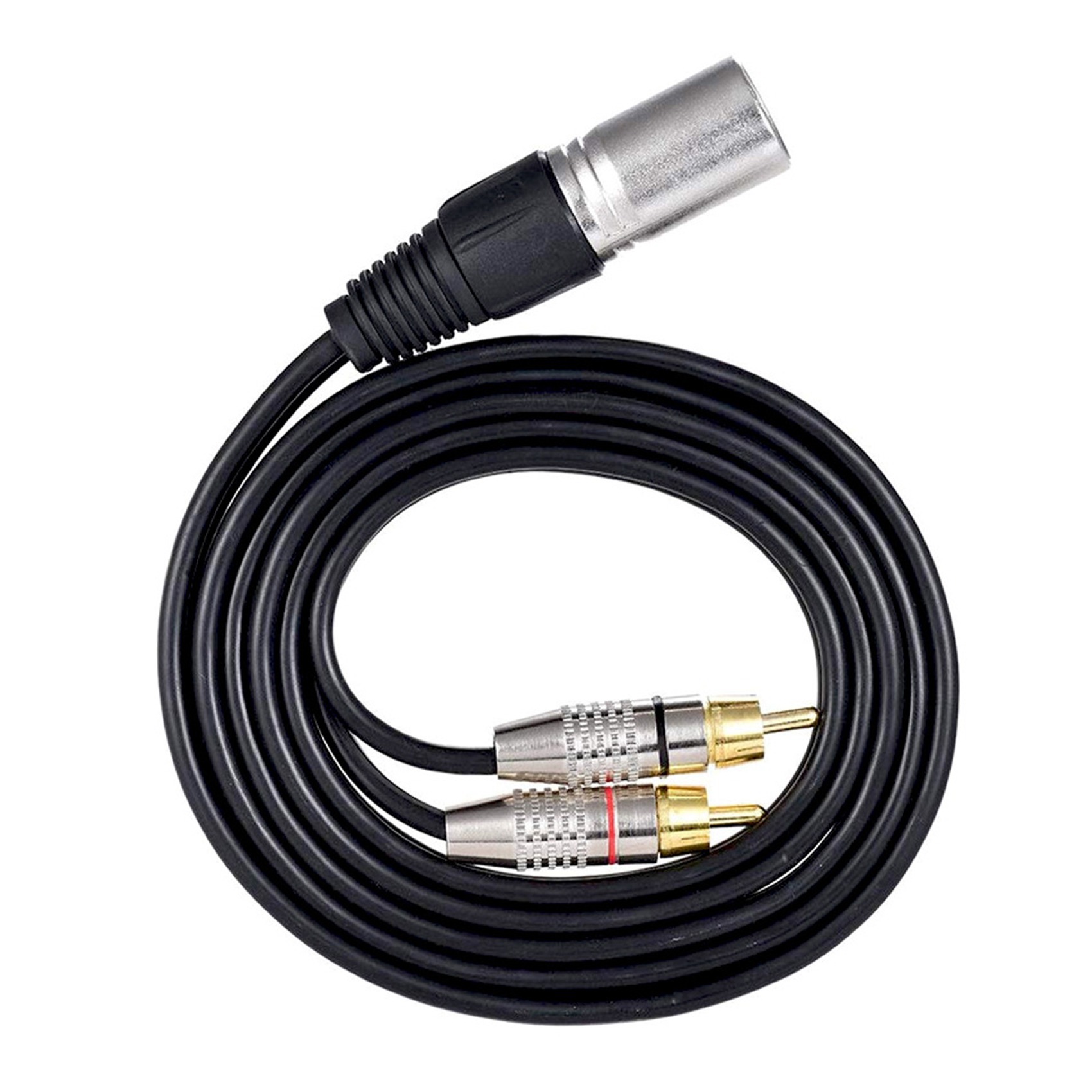 Audio Splitter Y - 1 XLR laki-laki ke 2 RCA