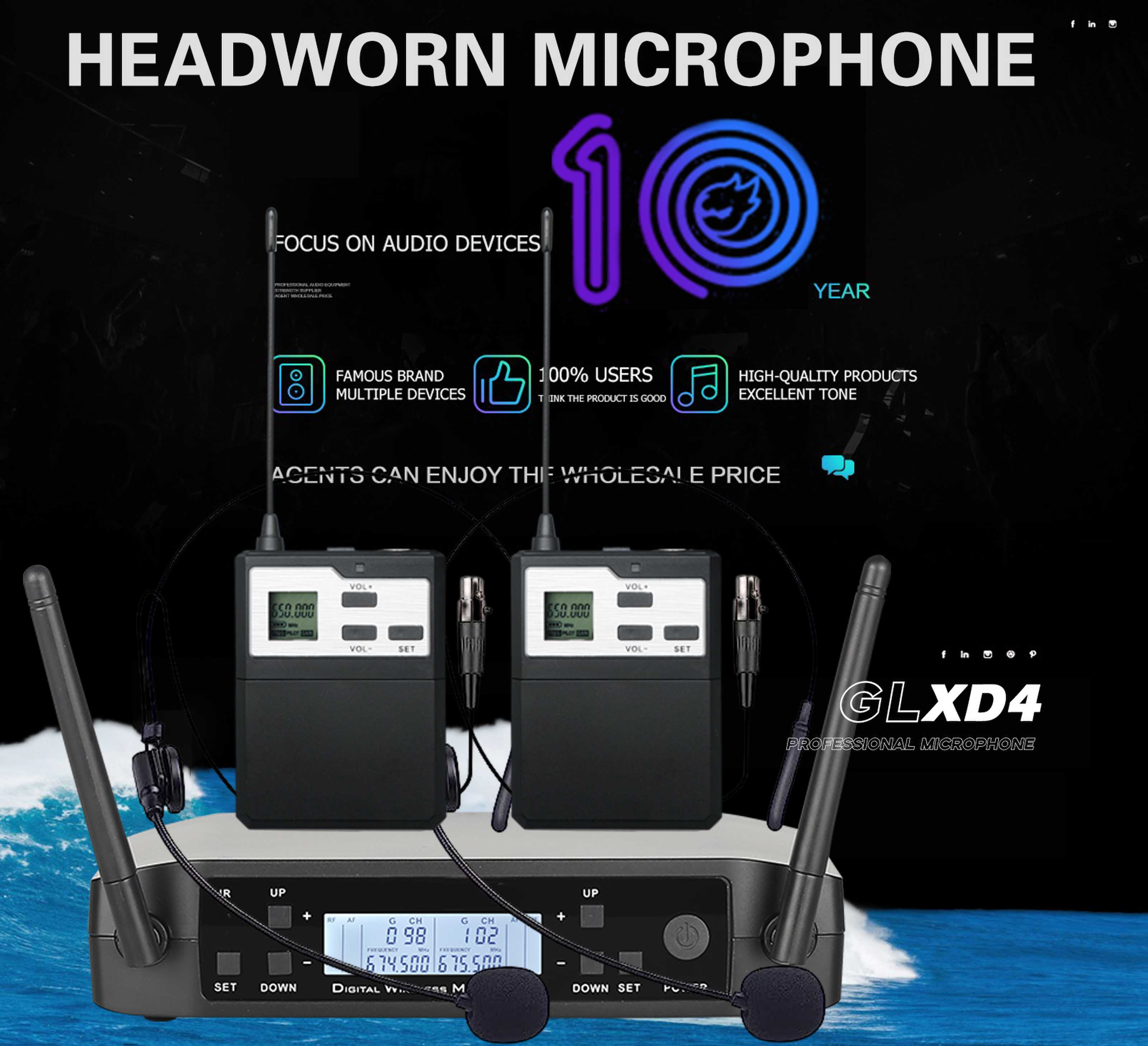 Mikrofon Headset Nirkabel UHF  - Shure Mic Sm58 ulasan dan harga