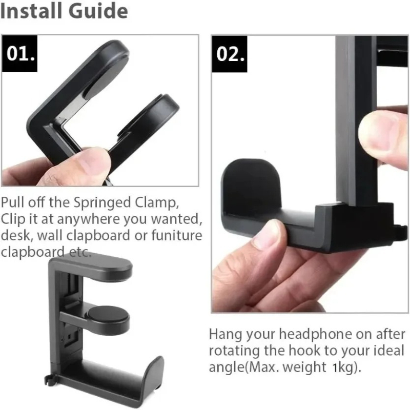 Penyangga Headphone Putar 360  - Headphone Stand Desk ulasan dan harga