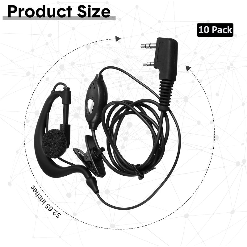 10 Buah Earpiece Walkie Talkie - Wired Earphone Mic ulasan dan harga