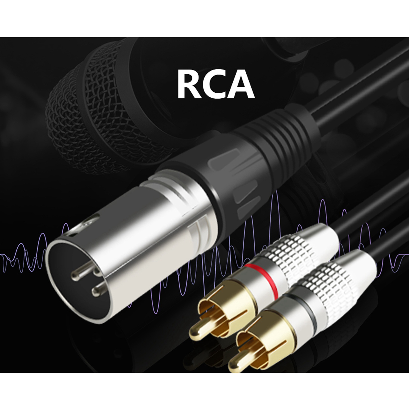 1 XLR laki-laki ke 2 RCA laki- - Audio Splitter Y ulasan dan harga