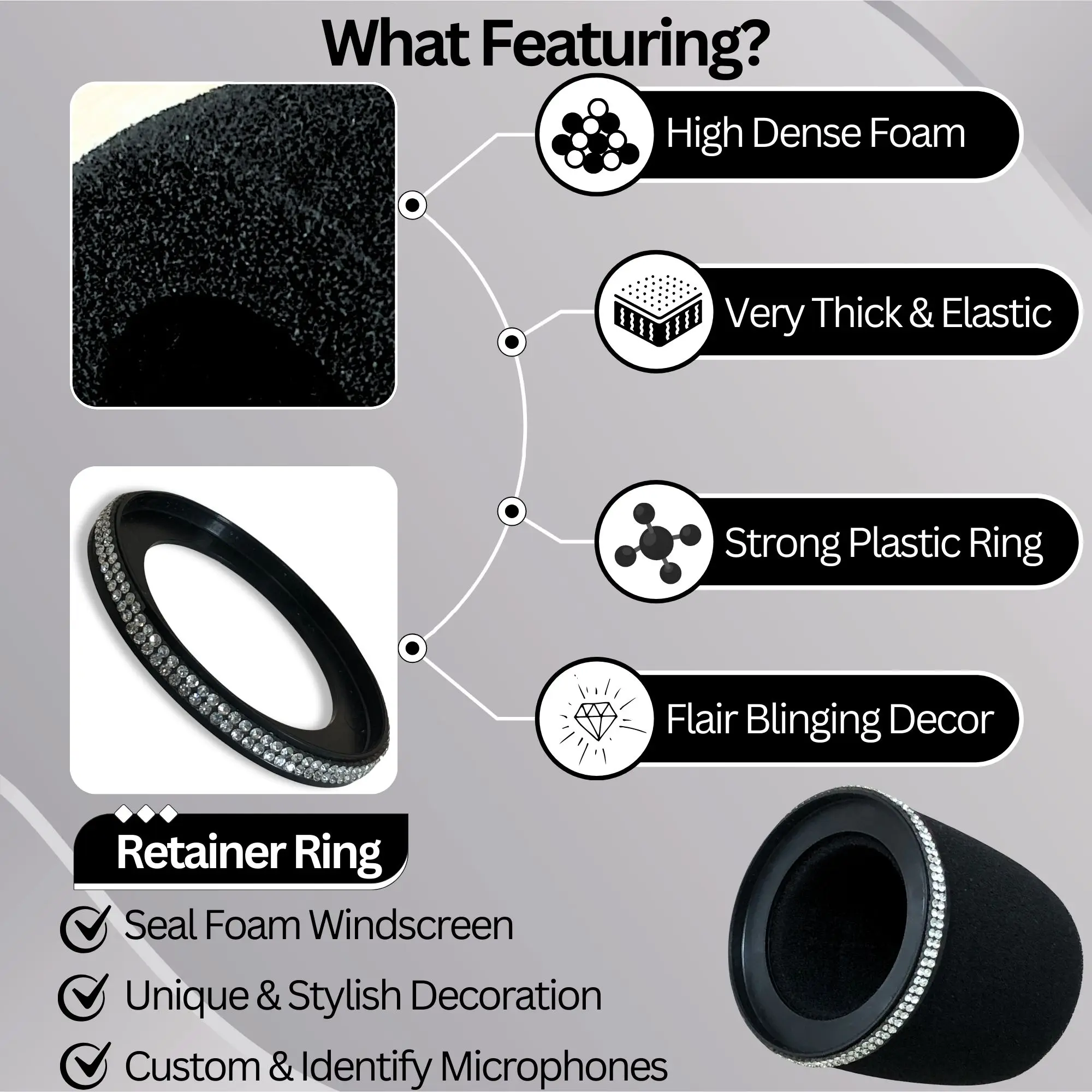 Filter Busa Sparkly MV7 untuk  - Shure Mic Sm7B ulasan dan harga